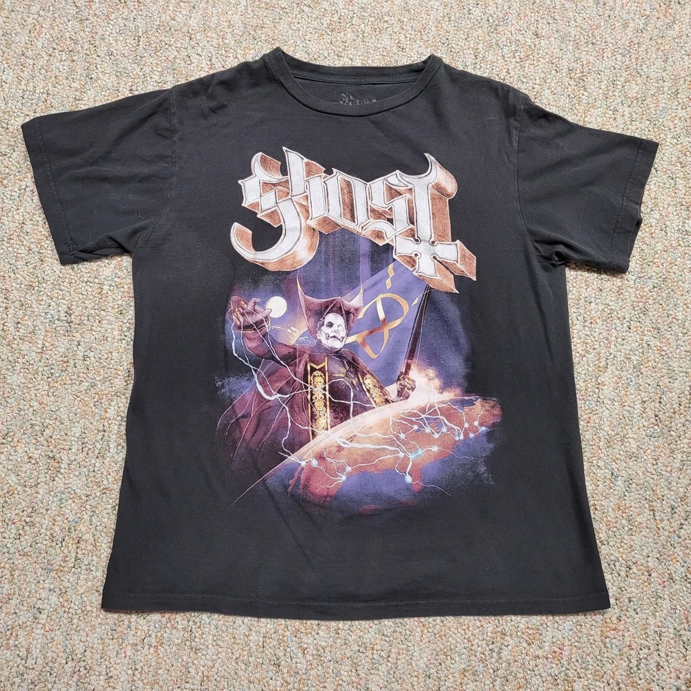 Ghost Shirt Mens Medium Black Logo Graphic Swedish Rock Concert Tour Music‎ Band